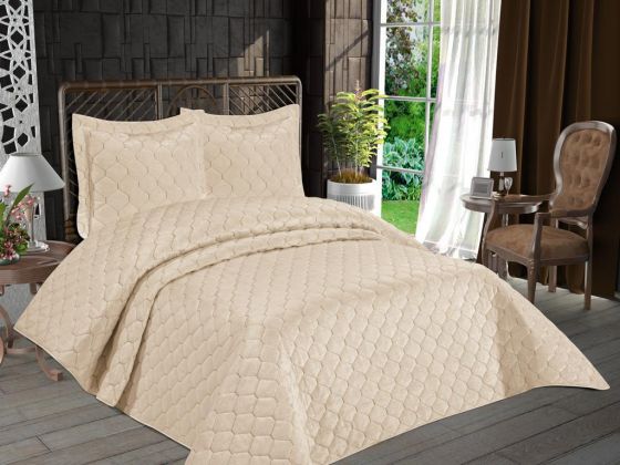 Lisbon Quilted Double Bedspread Cream