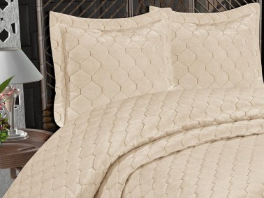Lisbon Quilted Double Bedspread Cream - Thumbnail