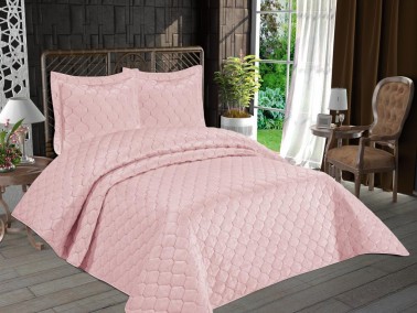 Lisbon Quilted Double Bedspread - Powder - Thumbnail