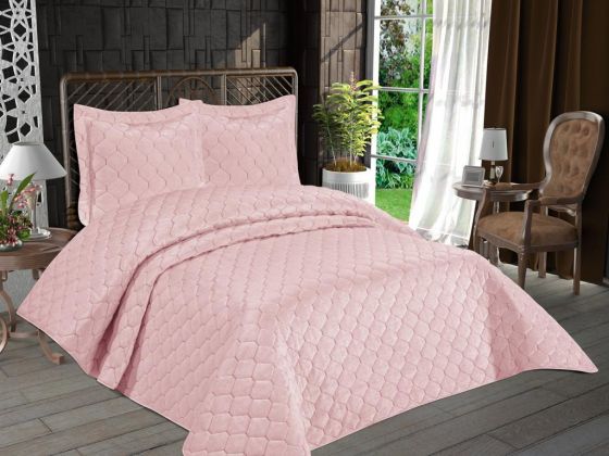 Lisbon Quilted Double Bedspread - Powder