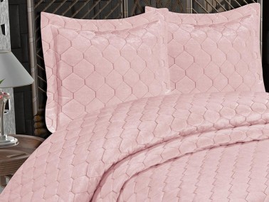 Lisbon Quilted Double Bedspread - Powder - Thumbnail