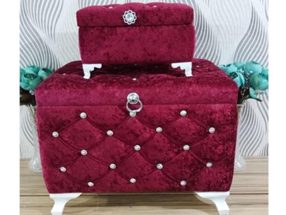 Loretta Quilted Square 2 Pack Dowry Chest Burgundy