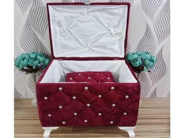 Loretta Quilted Square 2 Pack Dowry Chest Burgundy - Thumbnail