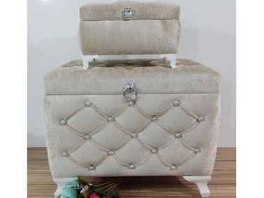 Loretta Quilted Square 2 Pack Dowry Chest Cappucino - Thumbnail