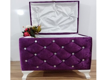 Loretta Quilted Square 2 Pack Dowry Chest Purple - Thumbnail