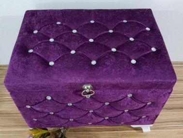 Loretta Quilted Square 2 Pack Dowry Chest Purple - Thumbnail