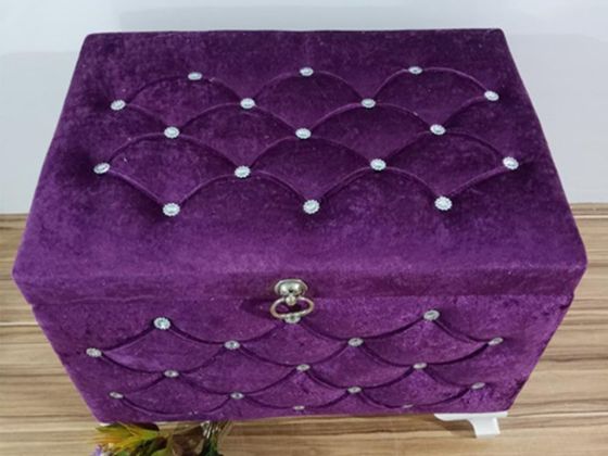 Loretta Quilted Square 2 Pack Dowry Chest Purple