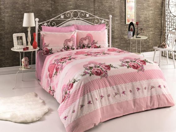 Love Single Duvet Cover Set Powder