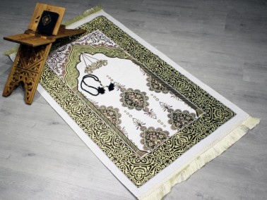 Luxury Chenille Prayer Rug Set Black - Thumbnail