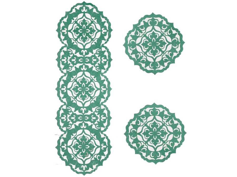 Dowry World - Roseart Velvet Living Room Set 3 Pieces Spring-Green