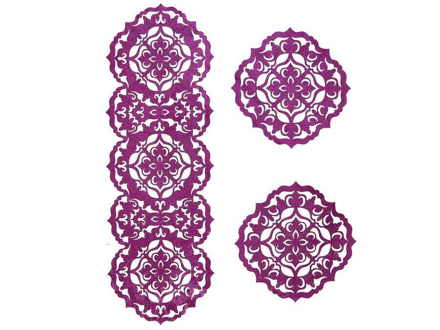  Luxury Star Velvet Living Room Set 3 Pieces Plum