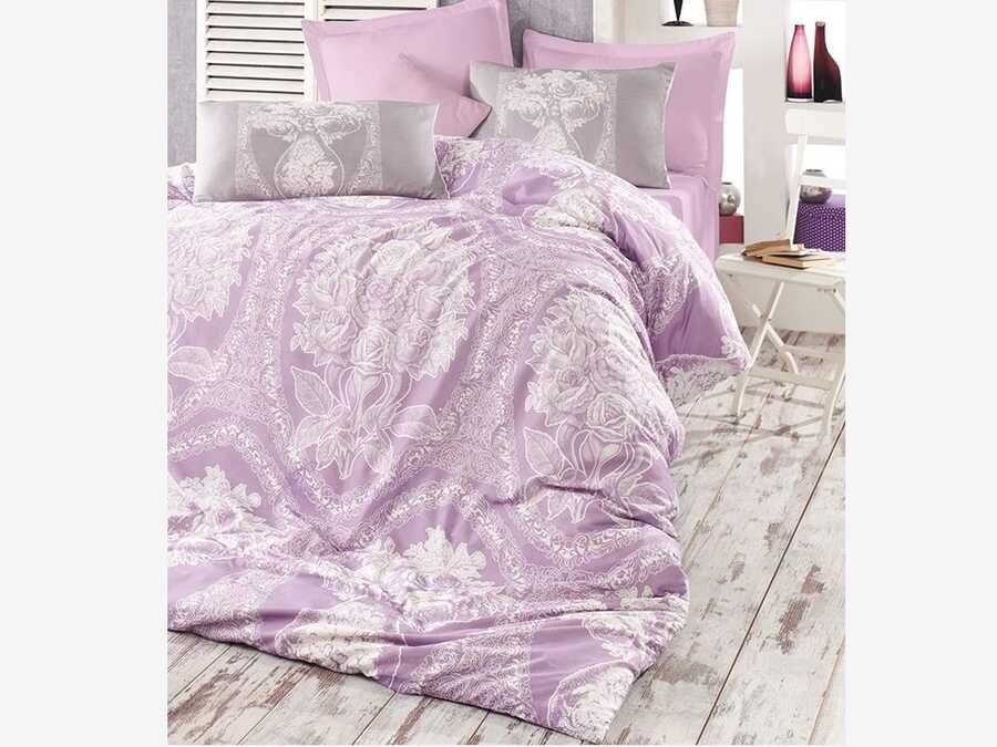  Madam Lili 100% Cotton Double Duvet Cover Set Lila