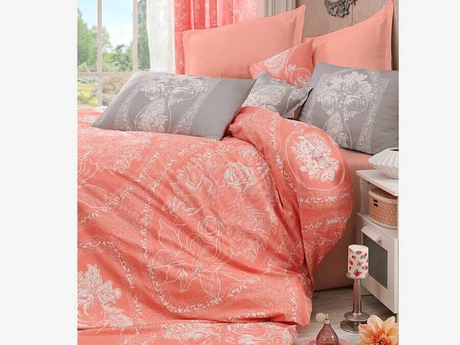  Madam Lili 100% Cotton Double Duvet Cover Set Orange