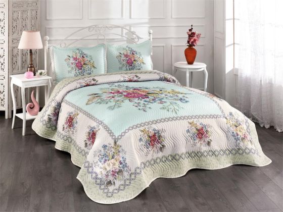 Madison Printed Quilted Double Bedspread Mink
