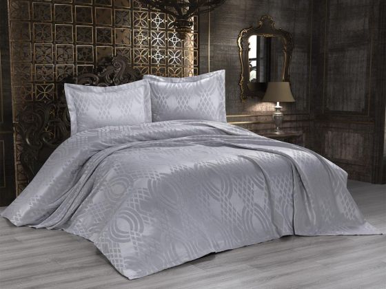 Mallorca Bedspread Set 3pcs, Coverlet 240x250, Pillowcase 50x70, Double Size, Grey
