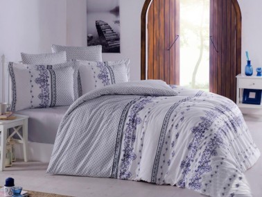 Çeyiz Diyarı - Mania Double Sleeping Set White Gray Çeyiz Diyarı - Mania Double Sleeping Set White Gray