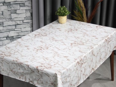 Marbel Erasable Rectangle Table Cloth Cream Brown 110x140cm - Thumbnail