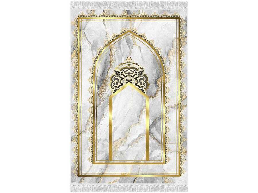 Marble Crown Velvet Prayer Rug