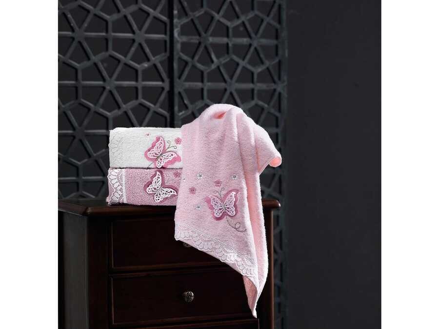 Dowry World - Mariposa Curl 3D Embroidered 3 Piece Hand Face Towel Set