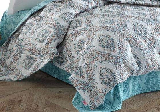 Martha Double Quilted Duvet Cover Set Mint