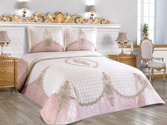 Masal Double Bedspread Set Cream Powder