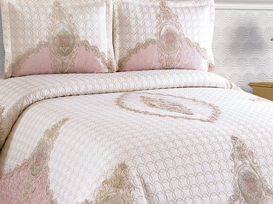 Masal Double Bedspread Set Cream Powder