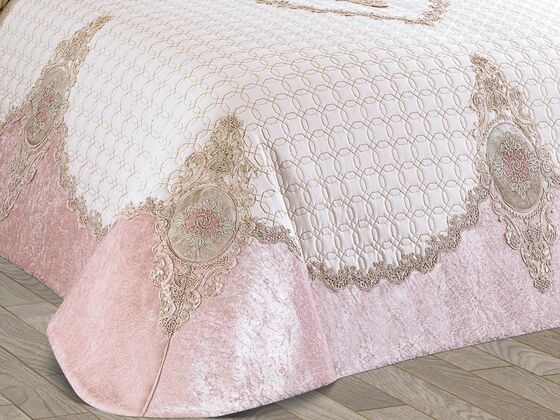 Masal Double Bedspread Set Cream Powder