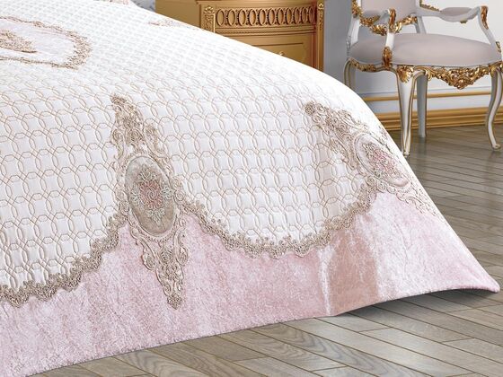 Masal Double Bedspread Set Cream Powder