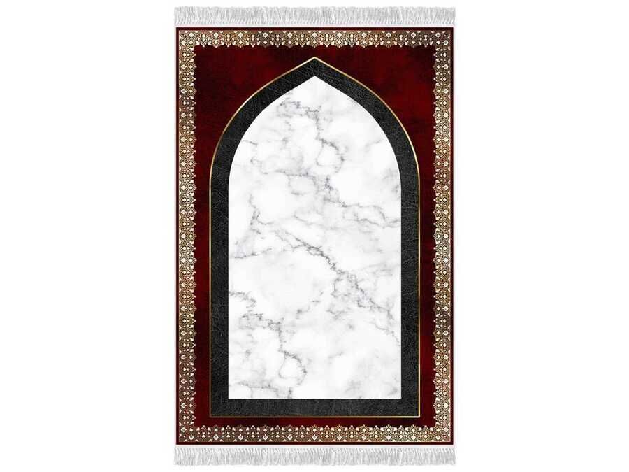 Mefhum Mix Velvet Prayer Rug Burgundy