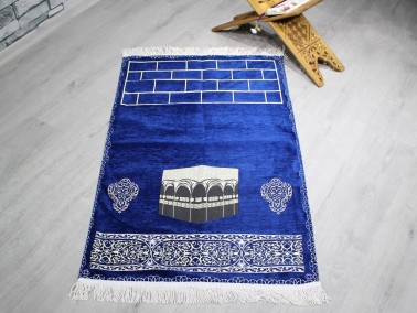 Mekke Fringed Chenille Woven Prayer Rug - Thumbnail