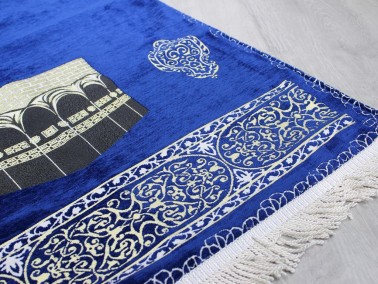 Mekke Fringed Chenille Woven Prayer Rug - Thumbnail