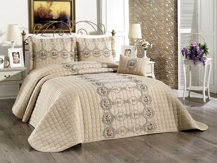 Melina Double Bedspread Cappucino