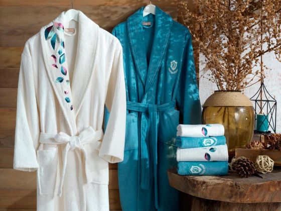 Melodi Bamboo Bathrobe Set Cream Maldivian