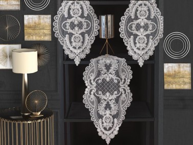 Dowry World - Melodi Embroidered Bedroom Set Cream Silver Dowry World - Melodi Embroidered Bedroom Set Cream Silver