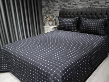 Meltem Double Quilted Bedspread Black - Thumbnail