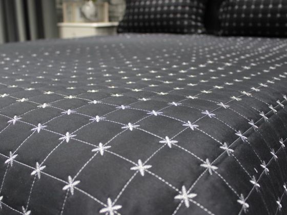 Meltem Double Quilted Bedspread Black