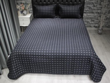 Meltem Double Quilted Bedspread Black - Thumbnail