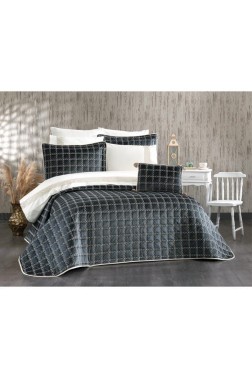 Merry Bridal Set 10 pcs, Bedspread 250x260, Sheet 240x260, Duvet Cover 200x220 with Pillowcase, Double Size, Full Bed, Antrachite - Thumbnail
