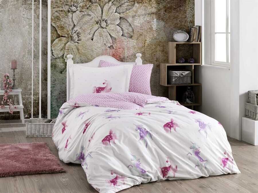 Mia Single Duvet Cover Set Pink