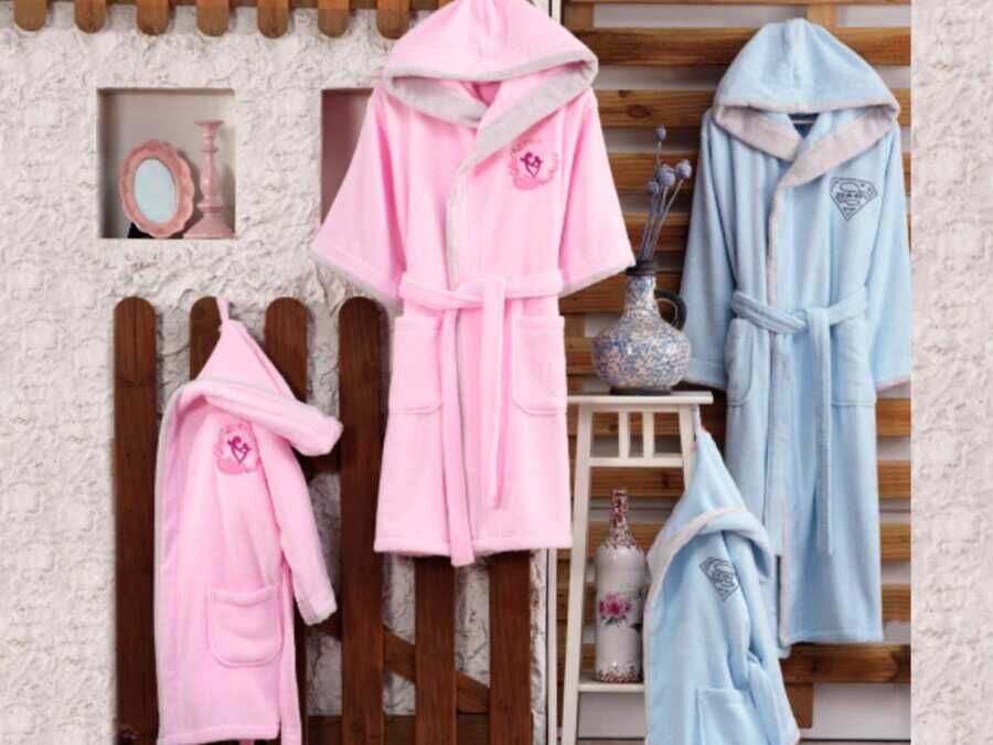 Micracotton Hooded Double Bathrobe Set