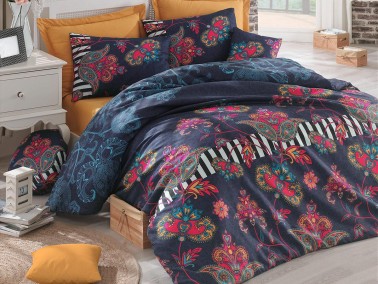 Best Class - Mihrimah 100% Cotton Double Duvet Cover Set Navy Blue Best Class - Mihrimah 100% Cotton Double Duvet Cover Set Navy Blue