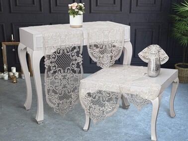 Dowry World - Mimosa Tulle 5 Piece Living Room Set Gold