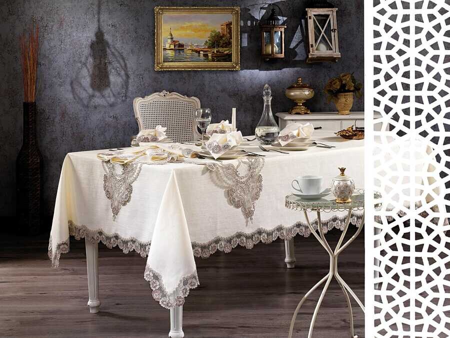 Dowry World - Minel Table Cloth 26 Pieces Gray Dowry World - Minel Table Cloth 26 Pieces Gray