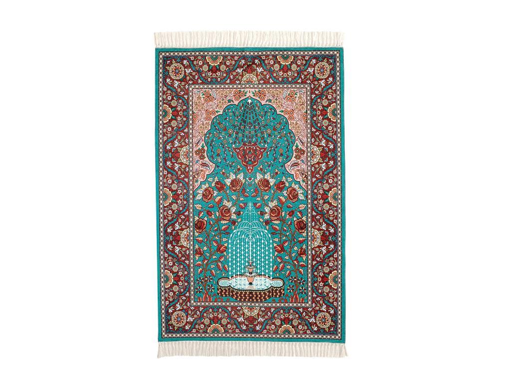 Huma Ascension Digital Printed Lux Prayer Rug Green