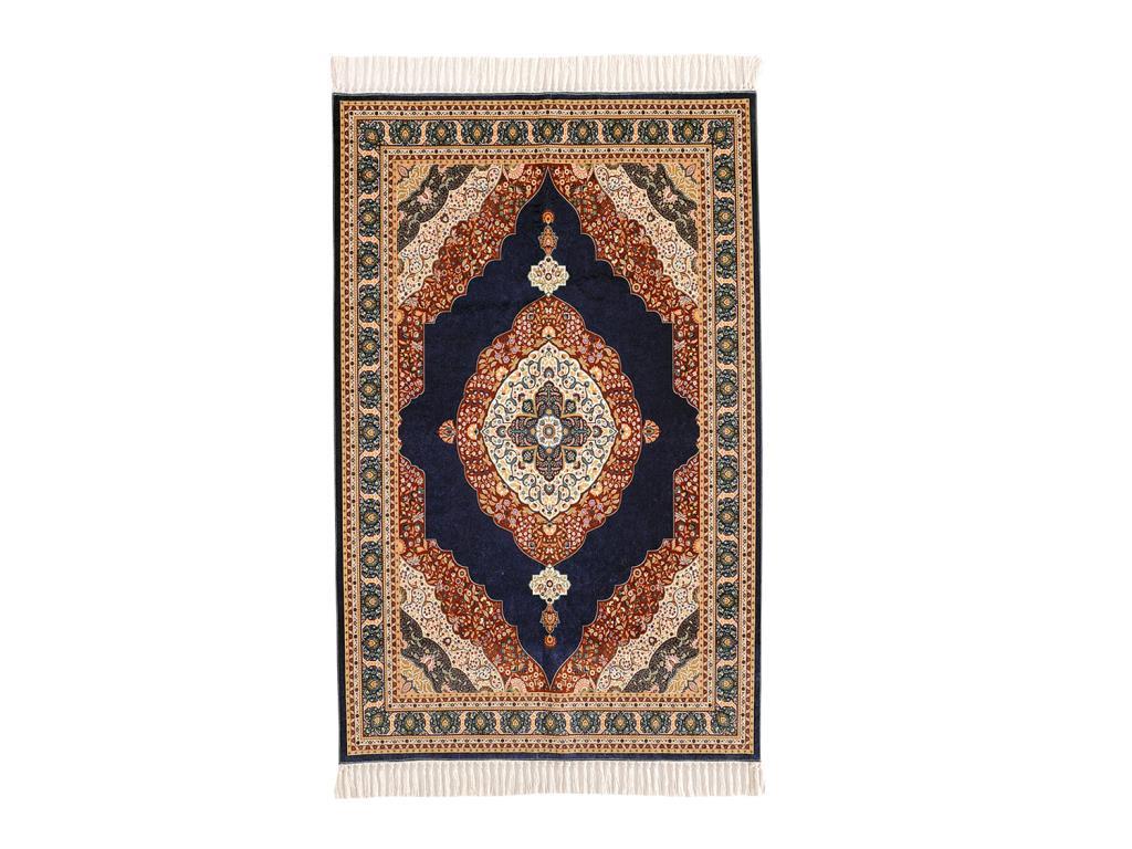 Irem Ascension Digital Printed Lux Prayer Rug Navy Blue