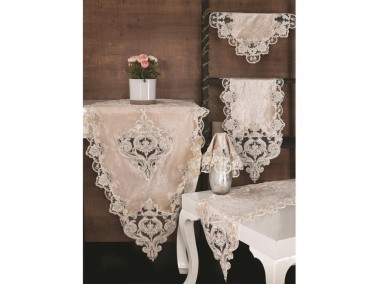 Yonca Velvet Living Room Set - 5 Pieces - Thumbnail