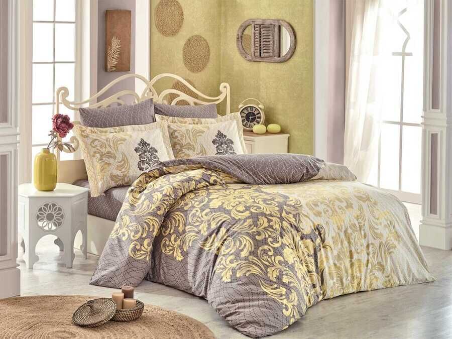 Mirella Double Duvet Cover Set Cappucino