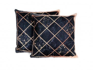 Mirror Velvet Cushion's Cover 2 PCS - Black - Thumbnail