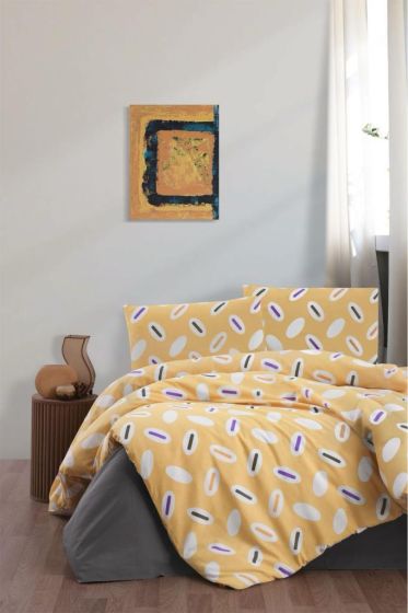 Mirsada Bedding Set 3 Pcs, Duvet Cover 160x200, Sheet 160x240, Pillowcase, Single Size, Self Patterned, Queen Bed Daily use