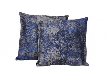 Mix Velvet Cushion's Cover 2 PCS - Navy Blue - Thumbnail